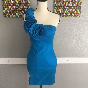 Blue Daisy Mini Cocktail Dress